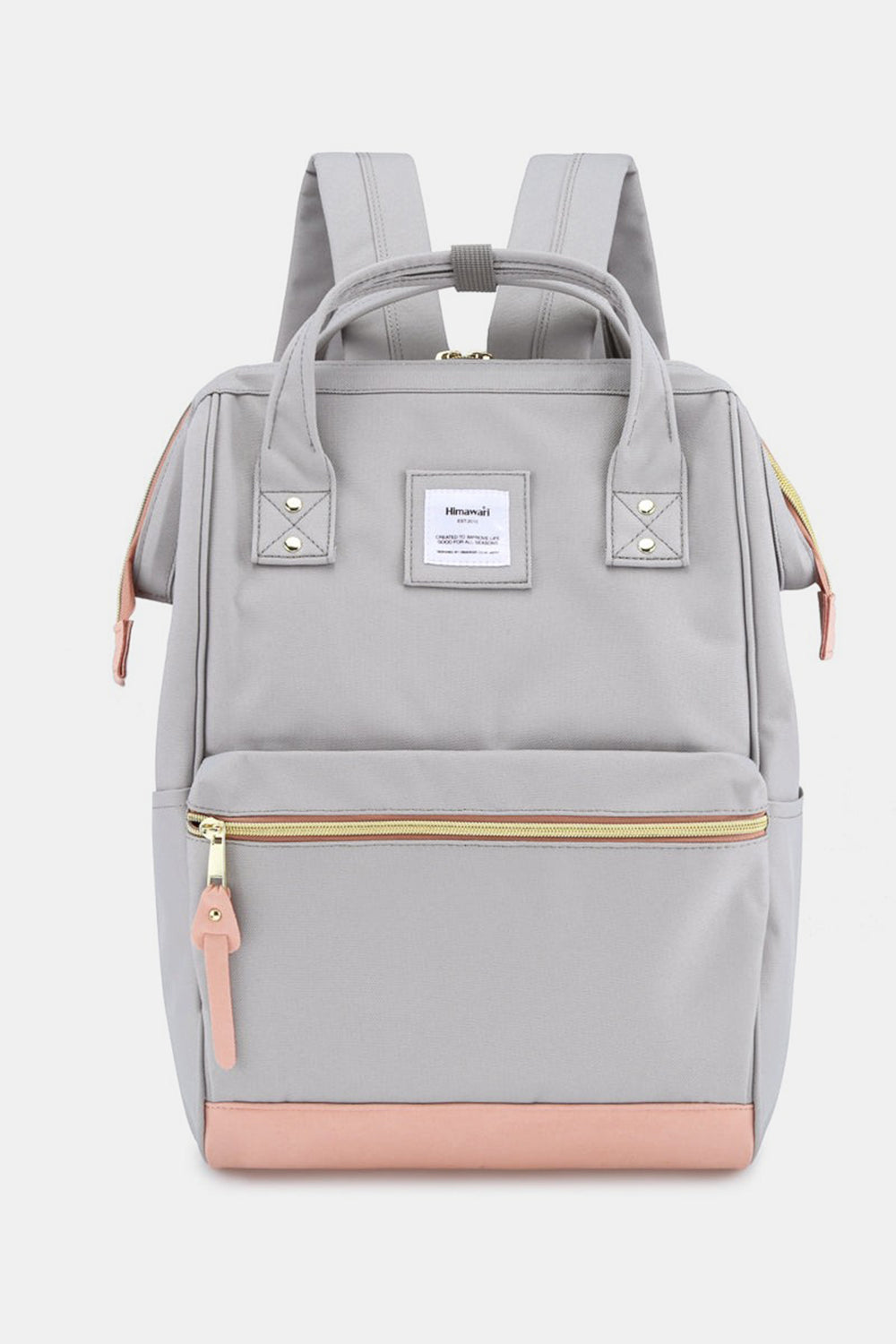 Himawari Contrast Waterproof Canvas Backpack Bag with Side Pockets - Serenitylovefashions LLC