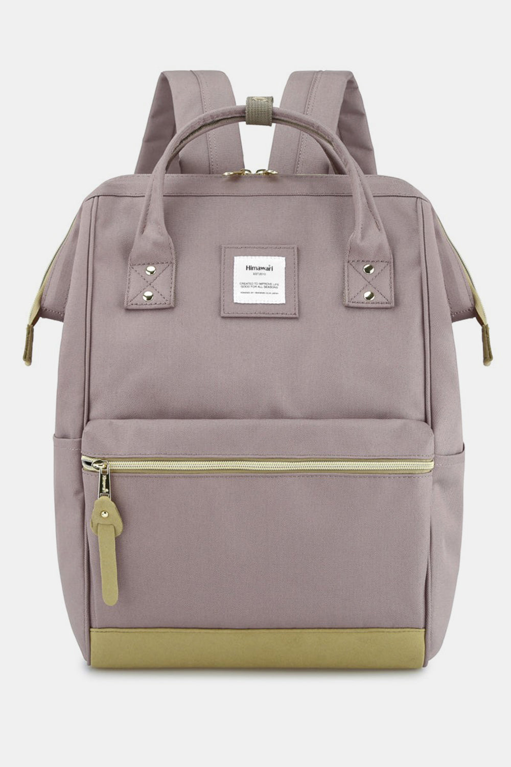 Himawari Contrast Waterproof Canvas Backpack Bag with Side Pockets - Serenitylovefashions LLC