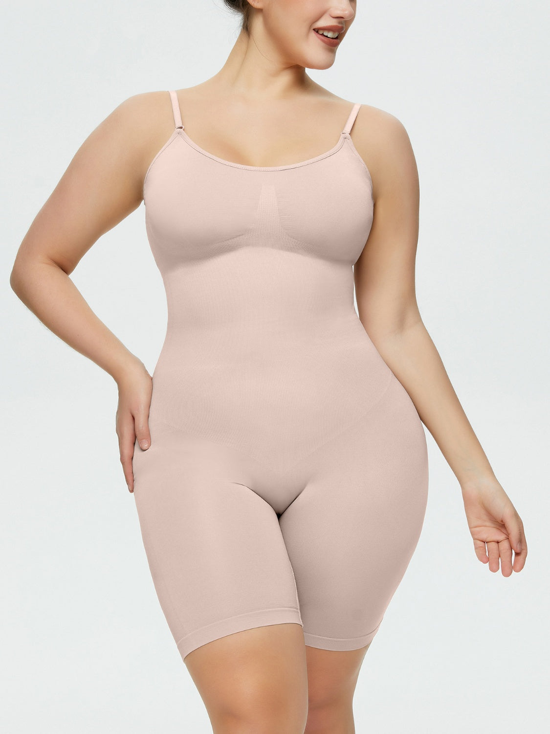 Full Size Spaghetti Strap Shaping Romper - Serenitylovefashions LLC