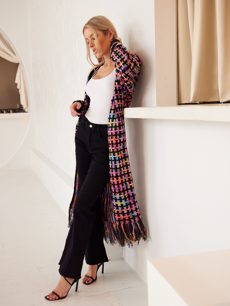 Knitted Fringed Long Cardigan Duster - Serenitylovefashions LLC