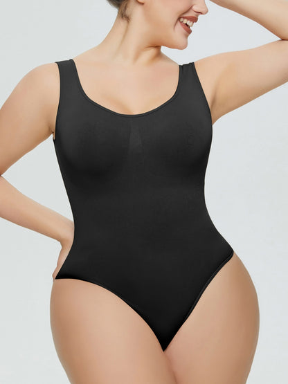 Scoop Neck Wide Strap Shaping Bodysuit - Serenitylovefashions LLC