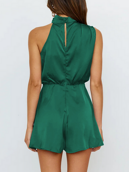 Sleeveless Turtleneck Romper - Serenitylovefashions LLC