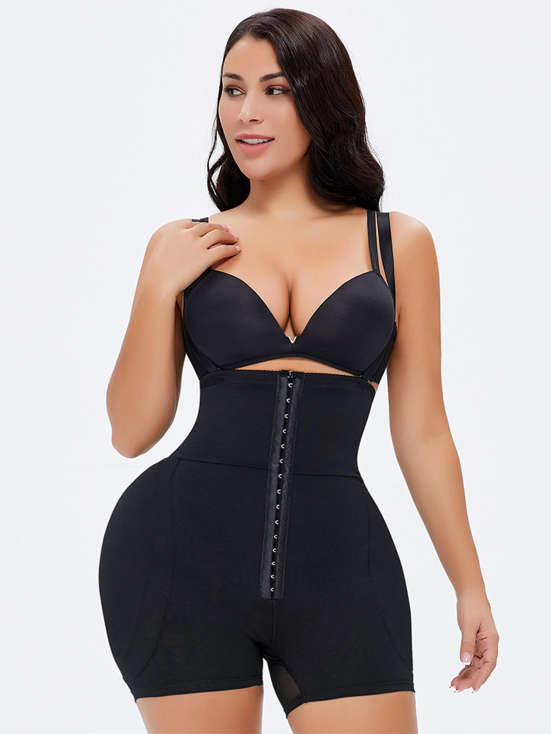 Full Size Hook-and-Eye Under-Bust Shaping Bodysuit - Serenitylovefashions LLC