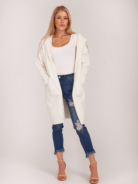 Open Front Long Sleeve Hooded Duster Cardigan - Serenitylovefashions LLC
