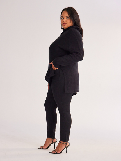 Side Split Turtleneck Sweater - Serenitylovefashions LLC