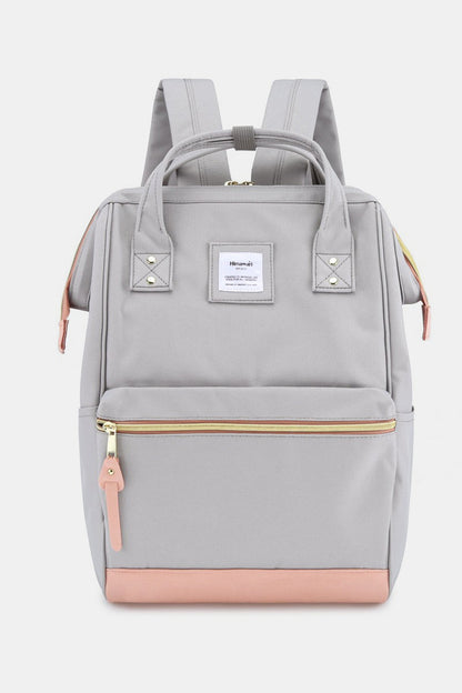 Himawari Contrast Waterproof Canvas Backpack Bag with Side Pockets - Serenitylovefashions LLC