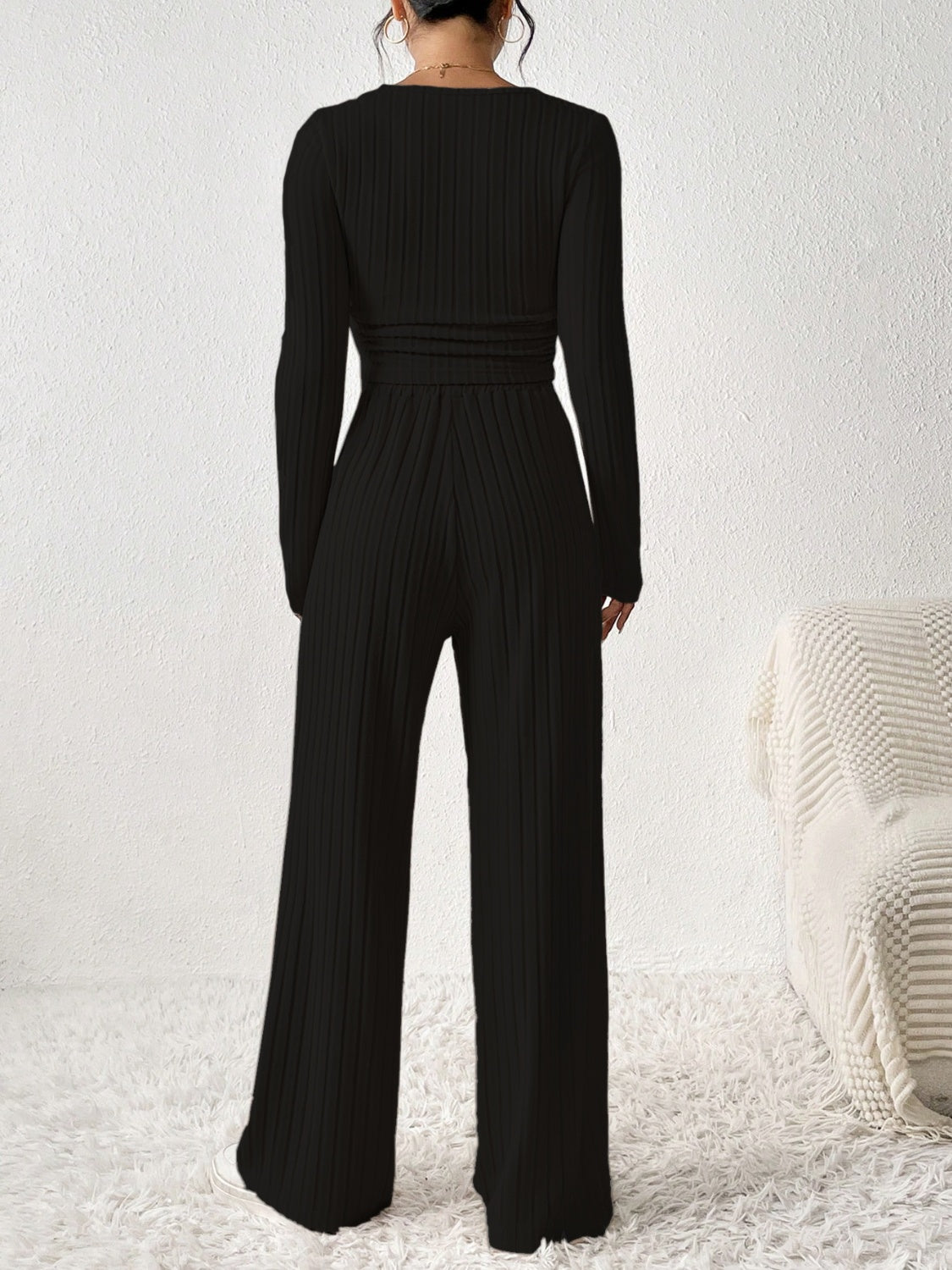 Honey Scoop Neck Long Sleeve Top and Pants Set - Serenitylovefashions LLC