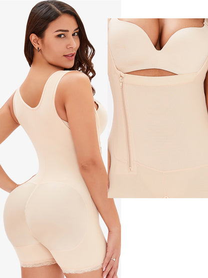 Full Size Side Zip Up Wide Strap Shapewear - Serenitylovefashions LLC