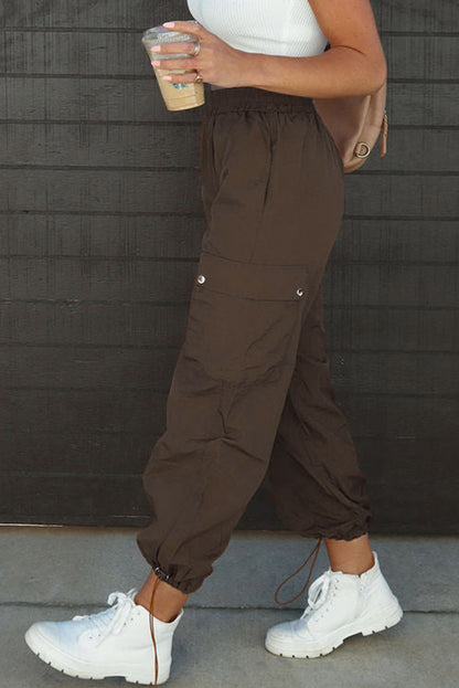 Drawstring Elastic Waist Pants with Pockets - Serenitylovefashions LLC