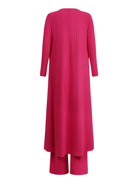 Women's V-Neck Drawstring Ribbed 3 Piece  Cardigan Set with Leggings - Serenitylovefashions LLC