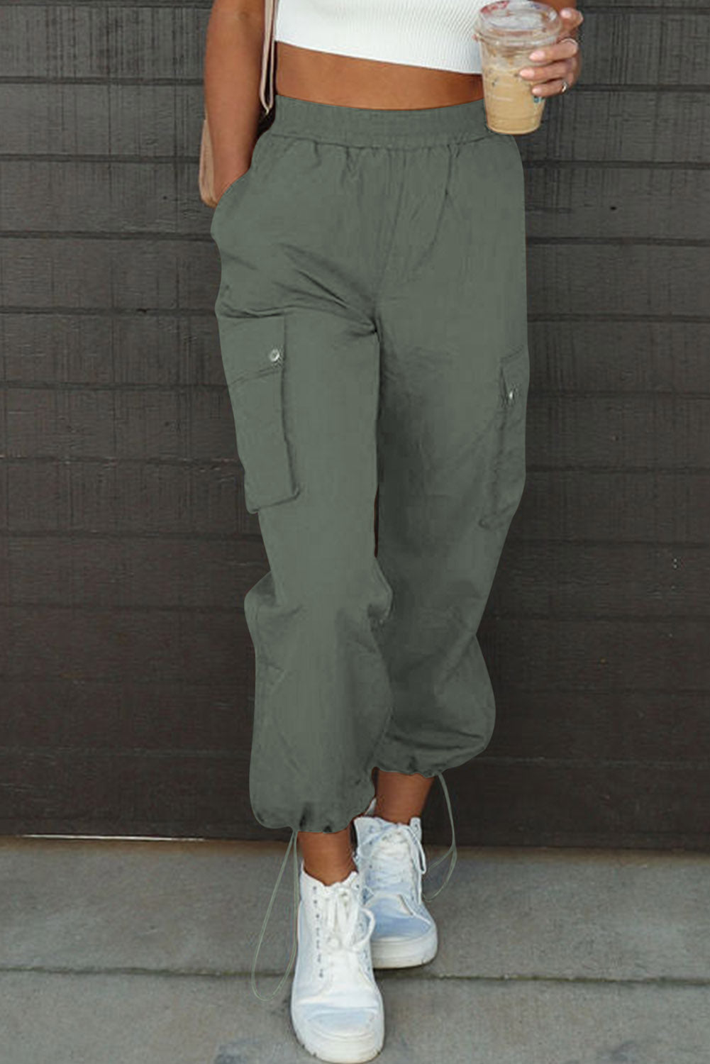 Drawstring Elastic Waist Pants with Pockets - Serenitylovefashions LLC